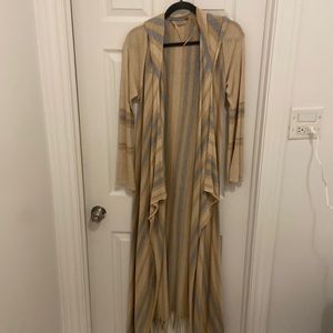 Tan stripped soft surroundings long sweater